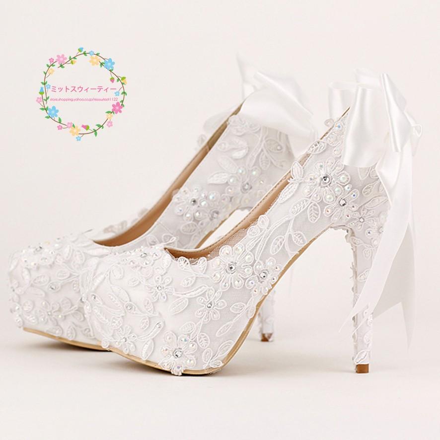 パーティーハイヒール 格安 結婚式 ウエディングシューズ ハイヒール パーティー ピンヒール 花嫁 レディース靴 二次会 パール パンプス 10cm/12cm/14cm |  | 02