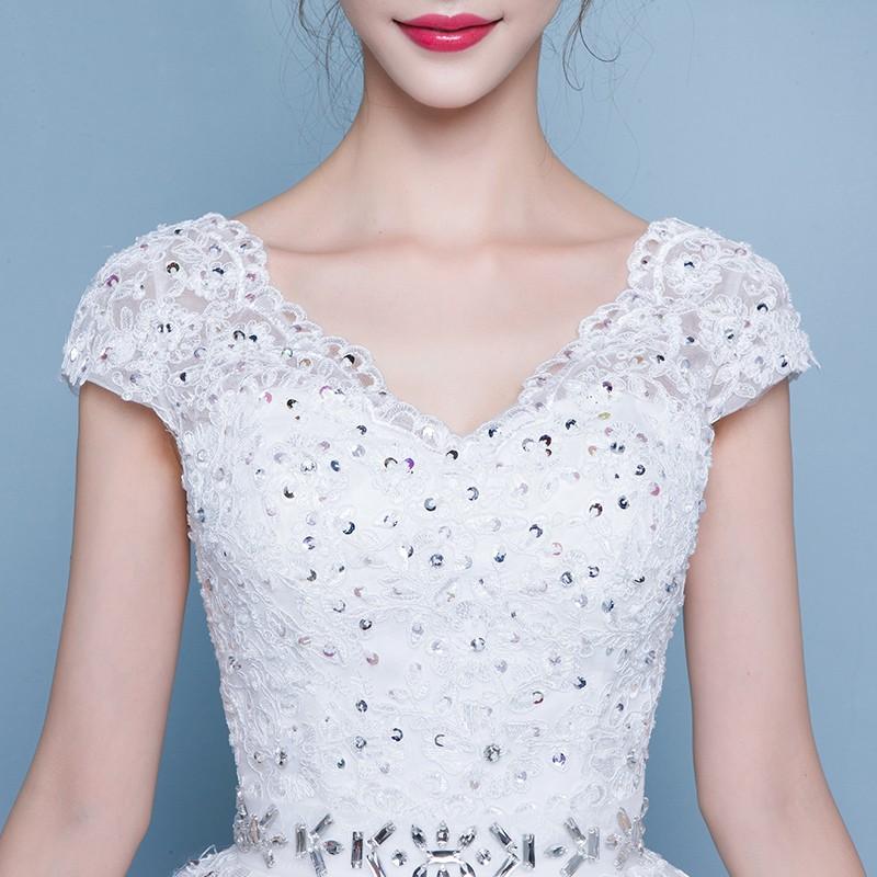 マタニティドレス 安い ウェディングドレス 結婚式 エンパイア お呼ばれ 二次会 ウエディングドレス 花嫁 ロングドレス ブライダル 妊婦可 大きいサイズ 白_5