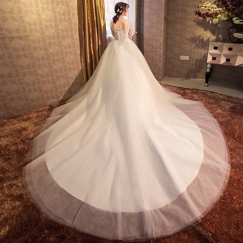 ロングドレス 長袖 結婚式 マタニティドレス 花嫁 ウエディングドレス