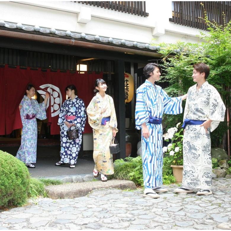 浴衣と帯のセット 椿に菊（つばきにきく）日本製  旅館浴衣｜misugido｜06