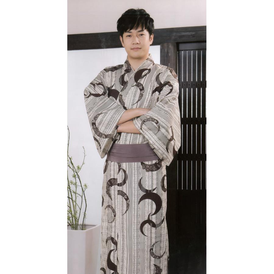 浴衣のみ】【風香シリーズ】おしゃれ旅館ゆかた 縞三日月（YU3781C-01