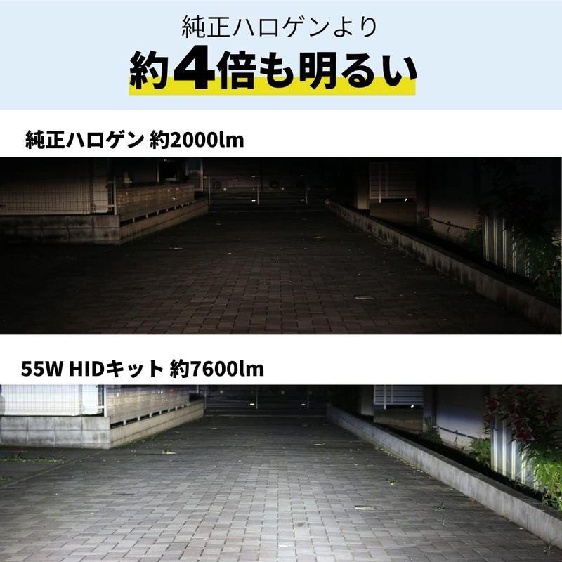 製作元直販 fcl.(エフシーエル) H4 Hi/Lo 55W HID バルブ HIDキット ヘッドライト 8000K リレー付き 12V 車専用 左右