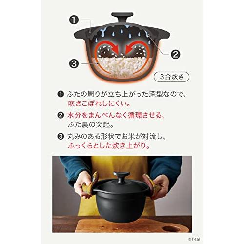 ティファール 炊飯鍋 3合炊き 鋳物 IH ガス火対応 「キャストライン アロマ プロ ライスポット」 こびりつきにくい お手入れカンタン ブラック E25195｜misuwawa4｜06