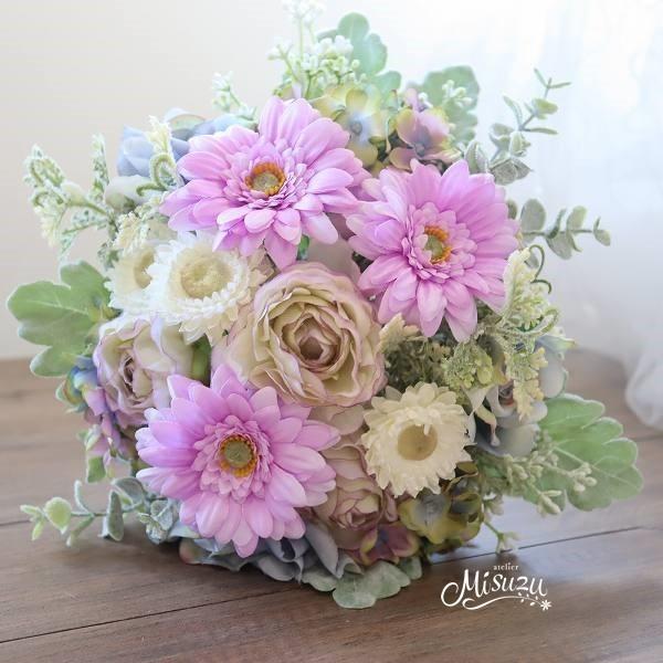 即納最大半額 Misuzu127 大人可愛いくすみブルーローズ ガーベラのクラッチブーケ ウェディング 前撮り 保存版 Theculturewire Com