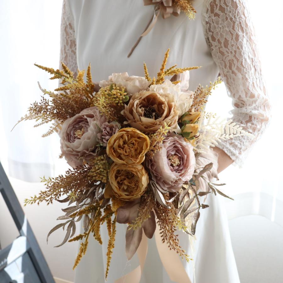 即日配送ok 渋可愛いアンティークカラーブーケ 22秋婚 冬婚 シック 前撮り フォトウェディング Bo272 花とブーケのアトリエ美鈴ヤフー店 通販 Yahoo ショッピング