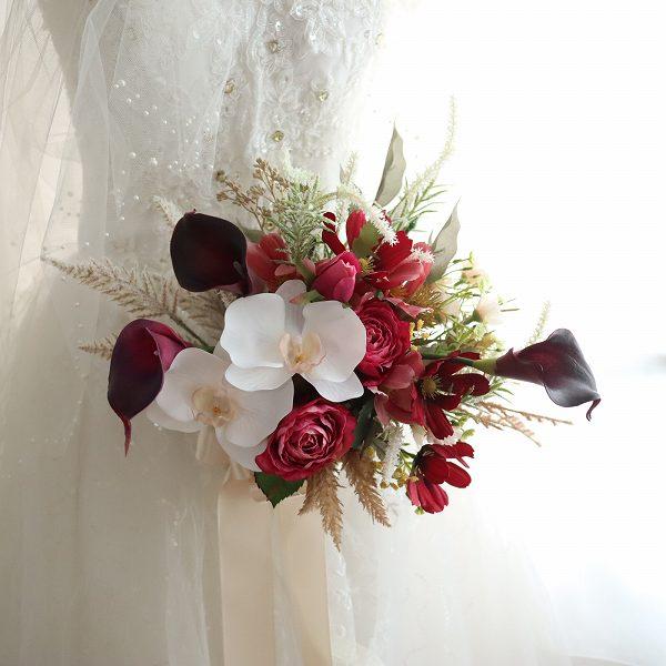 秋色クラッチブーケ 秋婚 フォトウェディング 401 : 花とブーケの