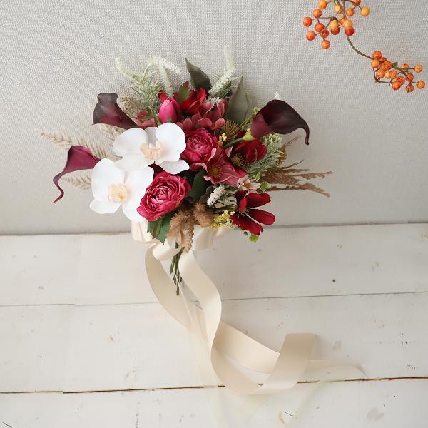 秋色クラッチブーケ 秋婚 フォトウェディング 401 : 花とブーケの