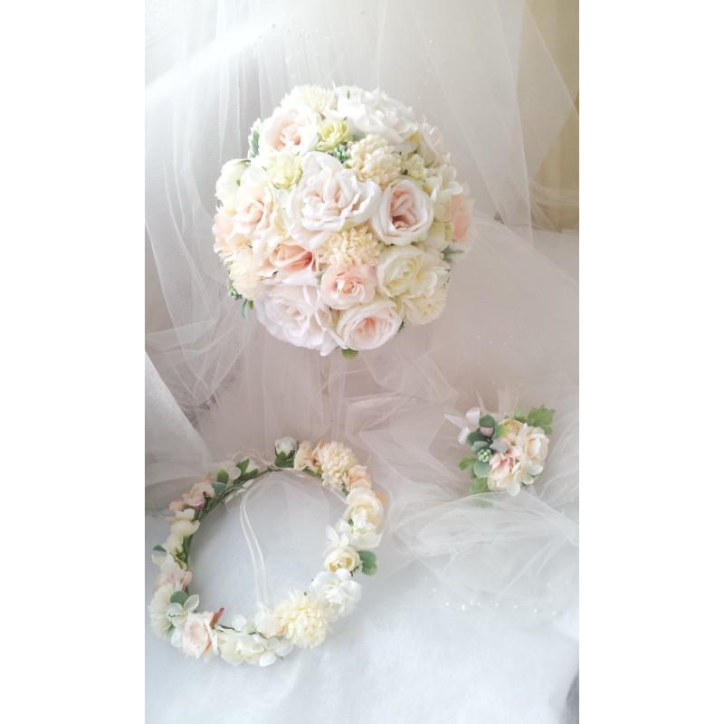 ブーケブートニアセット（マシュマロカラー）