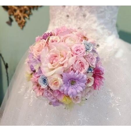 ブーケ ブートニアセット ブライダル アートフラワー 造花 ラウンドブーケ ナチュラル ローズ Bouquetset150 花とブーケのアトリエ美鈴ヤフー店 通販 Yahoo ショッピング