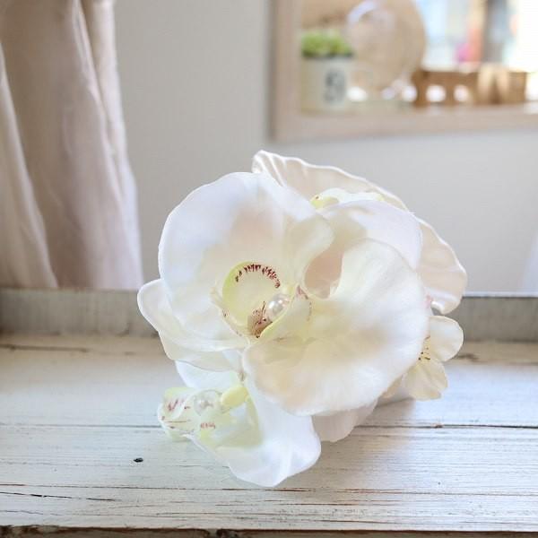 上質胡蝶蘭コサージュ 入学式 卒業式 ホワイト 洗練 110 : 花とブーケ