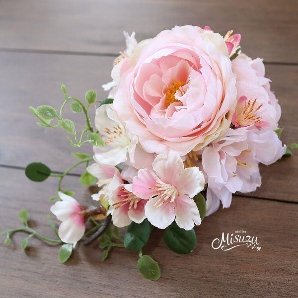 misuzu 115 桜と薔薇のコサージュ 入園・入学式 卒園・卒業式 発表会 