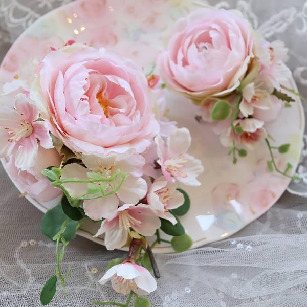 2個セット】親子で！ 桜と薔薇のコサージュ 入園・入学式 卒園・卒業 