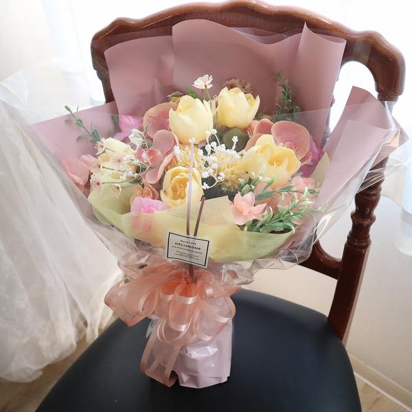 受注制作* 想いを込めて贈る花束 チューリップ スイートピー 胡蝶蘭