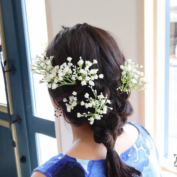 ヘアパーツセット 髪飾り カスミソウ ウェディング かすみ草
