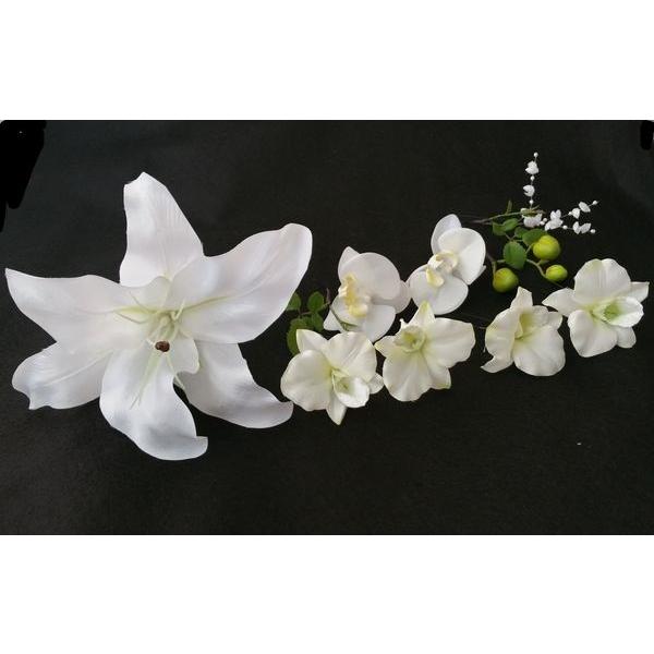 Outlet ヘアパーツセット 髪飾り ウェディングドレス 白無垢 和洋折衷 カサブランカ デンファレout080 Outlet025 花とブーケのアトリエ美鈴ヤフー店 通販 Yahoo ショッピング