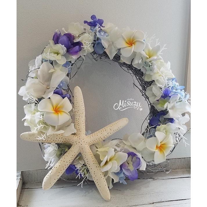 新品本物 フラワーリース ウェルカムリース ギフト プルメリア マリンブルー 贈り物 ガーデン 玄関 2 Wreath017 超目玉 Www Aqtsolutions Com