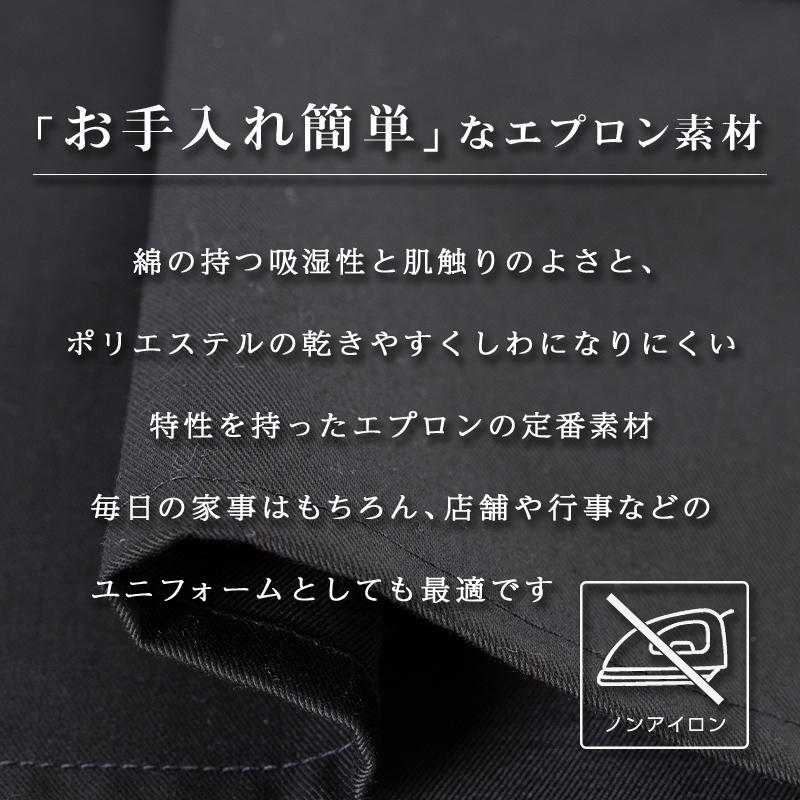 メール便送料無料】エプロン ノンアイロン ノーアイロン H型 シンプル