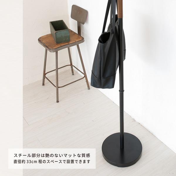 MITAS〔3個セット〕フレームポールスタンド(ブラック/黒) コートハンガー/アイアン/木製/天然木/収納/衣類収納/スリム/コンパクト/北欧風/モダン/ナチュラ...toの画像