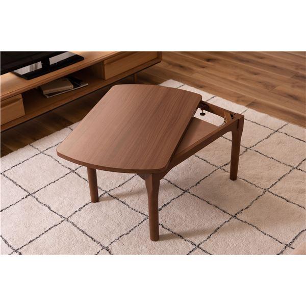 MITAS2WAYこたつ 約幅80×奥行50×高さ40/70cm ブラウン 継脚式 木製 組立品 こたつ布団別売り リビング ダイニングtoの画像