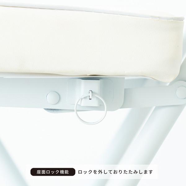 MITAS〔6個セット〕ヴィンテージクッションチェア(ナチュラル/白) 折りたたみ椅子/カウンターチェア/スチール/イス/背もたれ付/コンパクト/スリム/キッチン...to_3