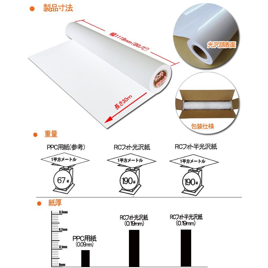 インクジェットロール紙 RCフォト光沢紙 幅B0ノビ×長さ.本入