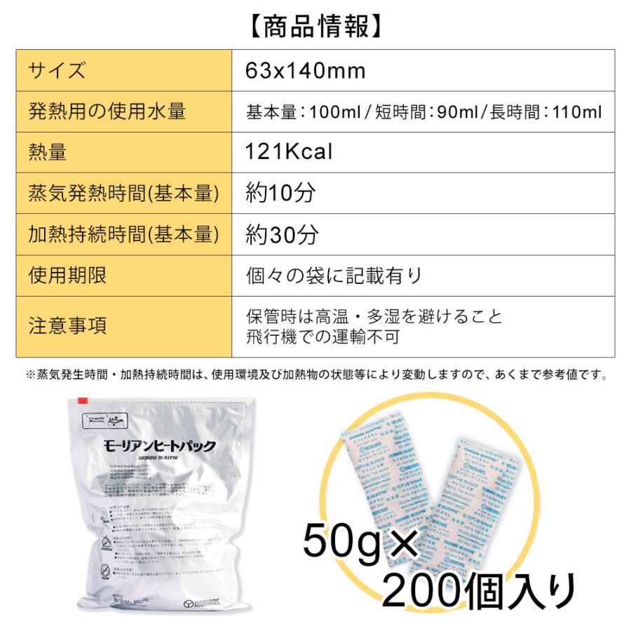 モーリアンヒートパック ブロック包装 50g 200個入(50個×4 モーリアンヒートパック ブロック包装 50g 200個入(50個×4