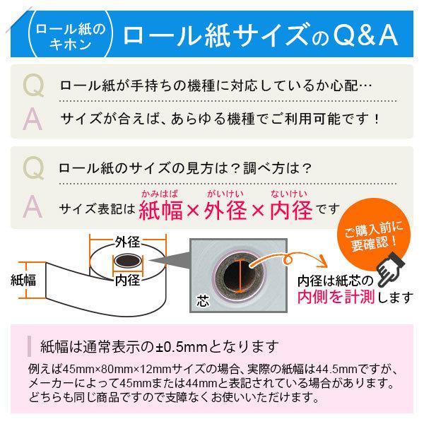 券売機ロール紙 57.5mm×200mｍ×60mm 裏巻 白紙（ミシン目なし）150μ 5巻｜mitastore｜03