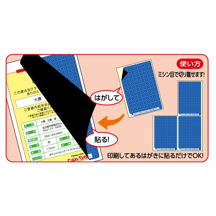 ヒサゴ（HISAGO） 目隠しラベル OP2401 はがき用 4面/地紋 5シート