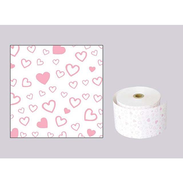 感熱ファンシーレジロール紙 58mm 80mm 12mm イラストつき ハート ピンク 5巻 宅送
