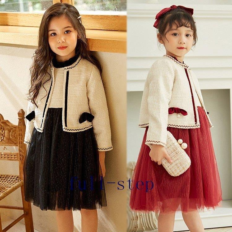 高級素材使用ブランド スーツ 子供服 女の子 入学式 ドレス 女の子 フォーマル 小学生 制服長袖受験面接 2点セット スカート ワンピース 子供ドレス 発表会 結婚式 上品 七五三 ジャージ カラー レッド Populationmalawi Org