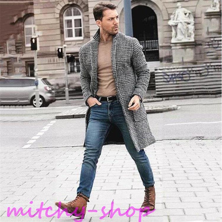 未使用品 コート メンズ チェスターコート 40代 アウター 30代 冬 秋 通勤 カジュアル ビジネス ロング 50代 チェスターコート カラー 黒白チェック Joeabass Sl