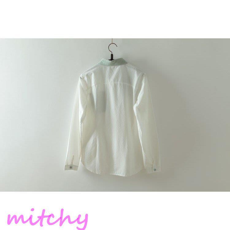 白シャツ ブラウス レディース 長袖 シャツ スーツ コットン インナー オフィス ビジネス 事務服 制服 リクルート おしゃれ 無地 刺繍 可愛い 17年新作入荷