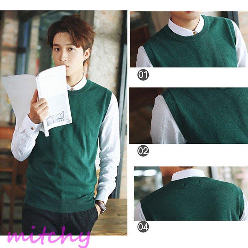 気質アップ 大きいサイズ 無地 クルーネックニットベスト クルーネック メンズ ニットベスト ビジネスベスト Mic カジュアルノースリーブ オフィス ベスト 前開き カラー グリーン Www Oroagri Eu