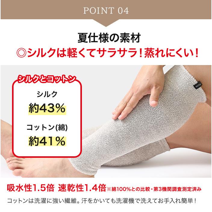 新色入荷／男性にオススメのシルク！ミーテ 軽やかシルクコットン40（メンズ）2足組 マジックテープ シニア