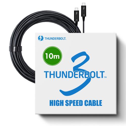 Pasidal(パシダル) Thunderbolt3 Active Optical Cable 10m サンダーボルト3 光ケーブル 40Gbps インテル認証品