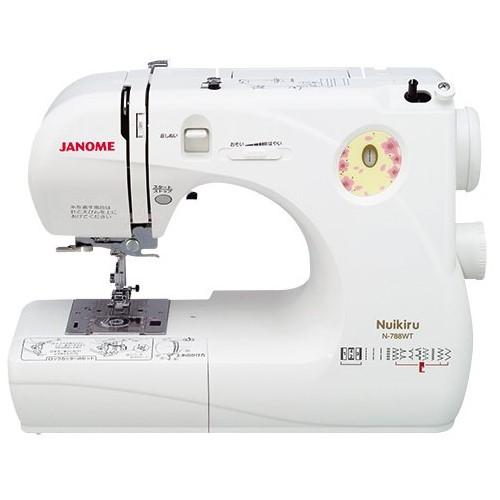 【美品】ジャノメ　コンパクト電子ミシン本体　N-788WT　ロックカッター内蔵 JANOME ジャノメ 2WAY コンパクト電子ミシン Nuikiru N-788WT N788WT