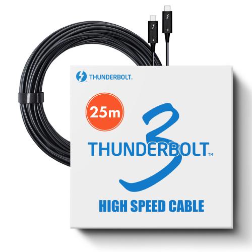 Pasidal(パシダル) Thunderbolt3 Active Optical Cable 25m サンダーボルト3 光ケーブル 40Gbps インテル認証品