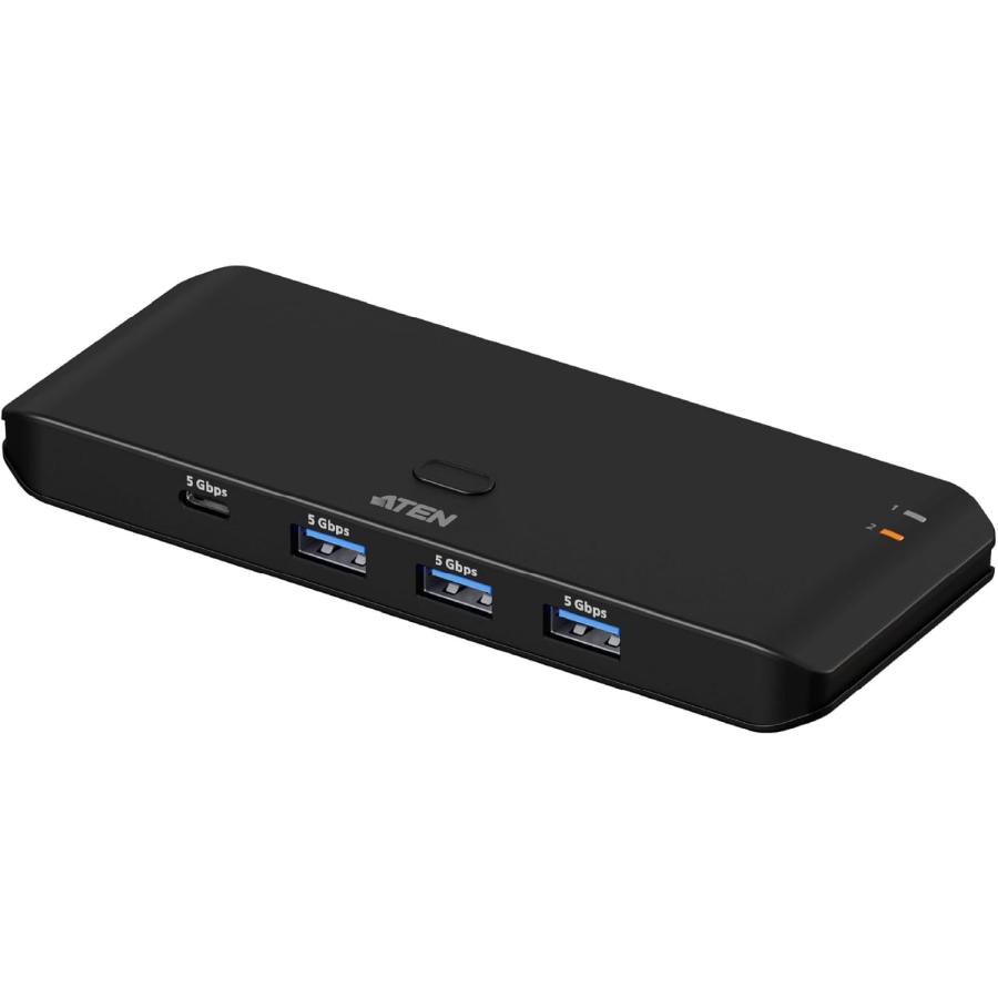 ATEN essentials PC2台用 USB3.2 Gen1 (5Gbps) 共有器（4デバイス接続/TypeA+Cケーブル同梱版） US5324 | ATEN