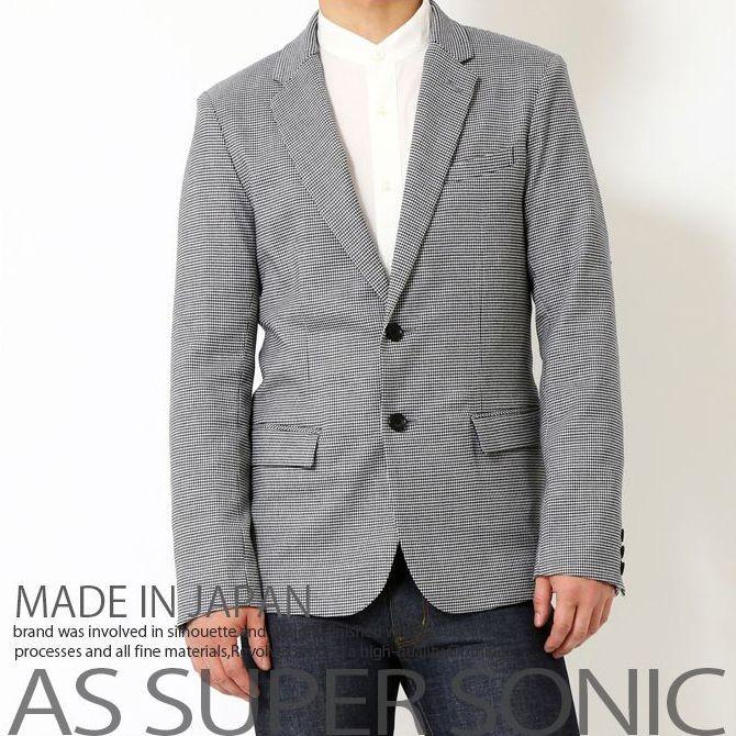 テーラードジャケット メンズ 千鳥格子ジャケット 日本製 トラッドジャケット チェック ウール混紡 ビジカジ As Super Sonic A As Super Sonic Mitezza 通販 Yahoo ショッピング
