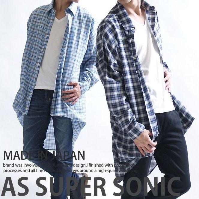 シャツ メンズ ロング丈 ビッグシャツ チェック コットンシャツ ワイドシルエット ユニセックス シャツワンピ As Super Sonic A As Super Sonic 通販 Yahoo ショッピング