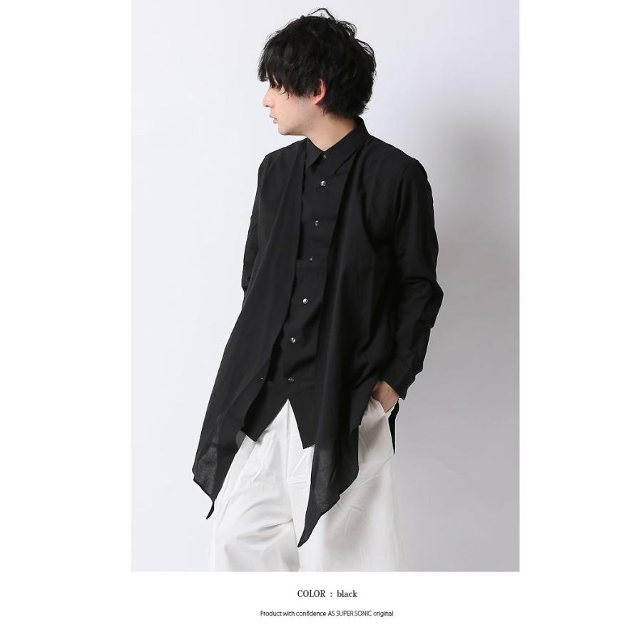 シャツ メンズ モード系 ロング丈 アシメ V系 ビッグシルエット メンズファッション ゴシック コットンシャツ ブラック 黒 白 日本製 As Super Sonic A As Super Sonic 通販 Yahoo ショッピング