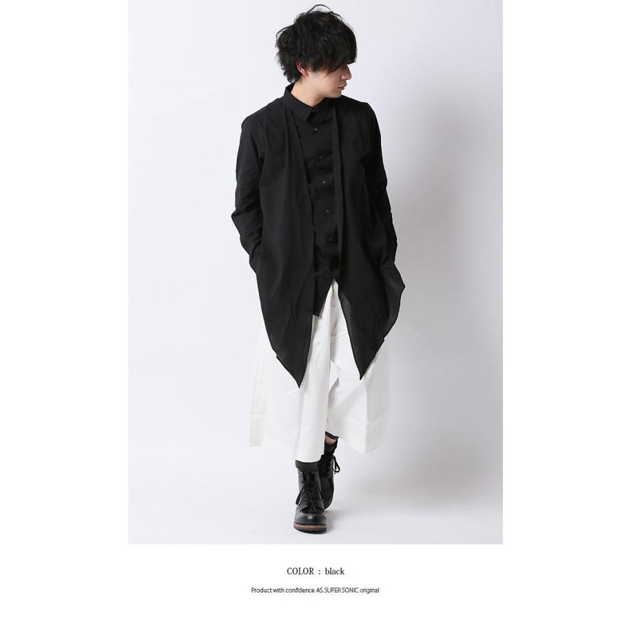シャツ メンズ モード系 ロング丈 アシメ V系 ビッグシルエット メンズファッション ゴシック コットンシャツ ブラック 黒 白 日本製 As Super Sonic A As Super Sonic 通販 Yahoo ショッピング