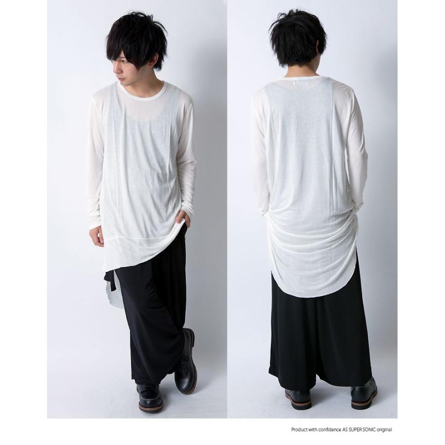 カットソー 長袖 メンズ ロング丈 モード系 変形 アシメ ロングスリーブ 袖長め 袖なが レイヤードコーデ ロングテール As Super Sonic As Super Sonic 通販 Yahoo ショッピング