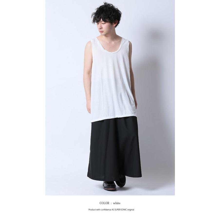 タンクトップ ロング丈 ビッグシルエット メンズ モード系 レイヤーコーデ チュニック チャコール ホワイトas Super Sonic As Super Sonic Mitezza 通販 Yahoo ショッピング