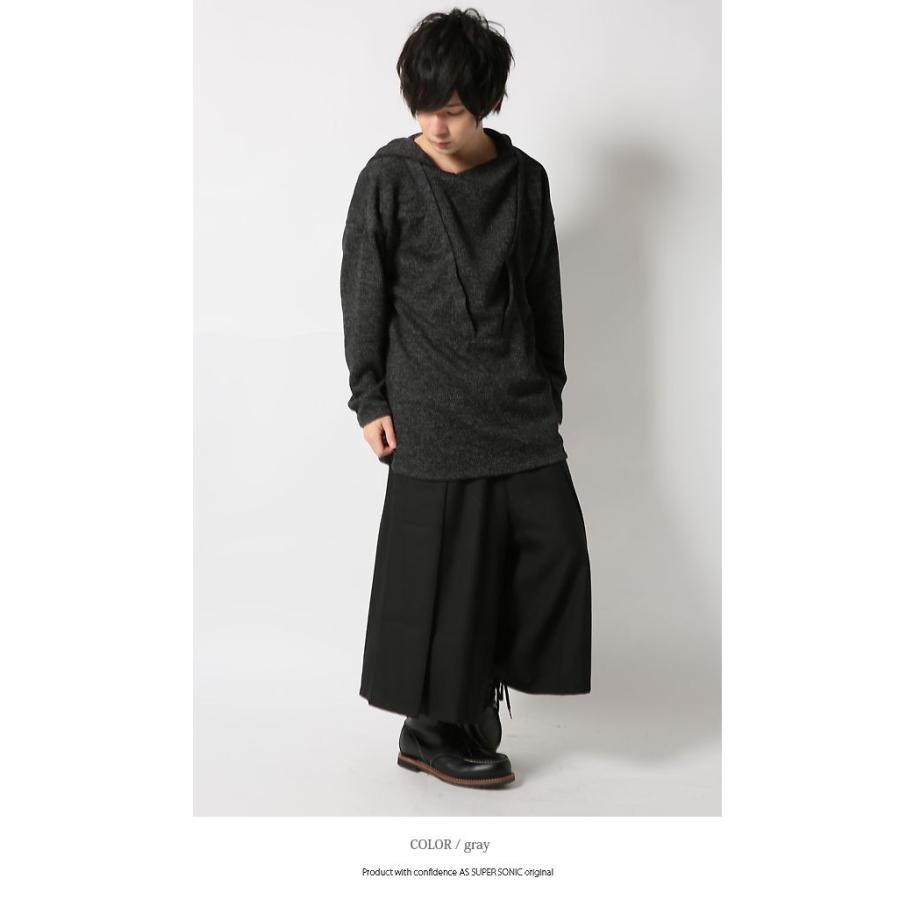 パーカー メンズ モード系 ニット ロング丈 フード付き プルオーバー 日本製 V系 メンズファッション グレー 黒 白 日本製 As Super Sonic As Super Sonic 通販 Yahoo ショッピング