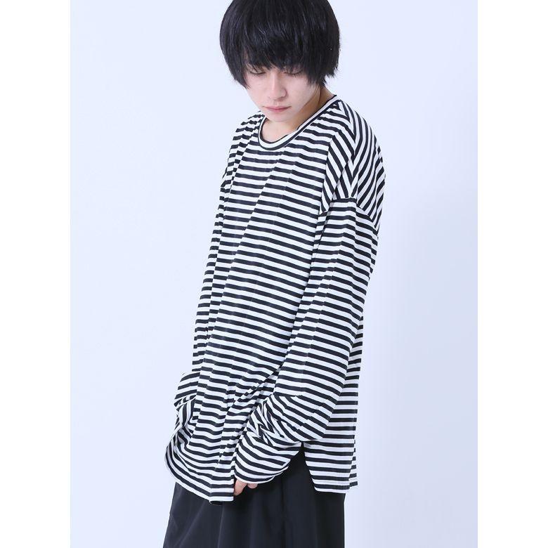 カットソー メンズ 長袖 ロング丈 ボーダー ビッグシルエット 袖丈長め ドルマン メンズファッション 袖長い 袖なが ブラック黒 As Super Sonic As Super Sonic 通販 Yahoo ショッピング