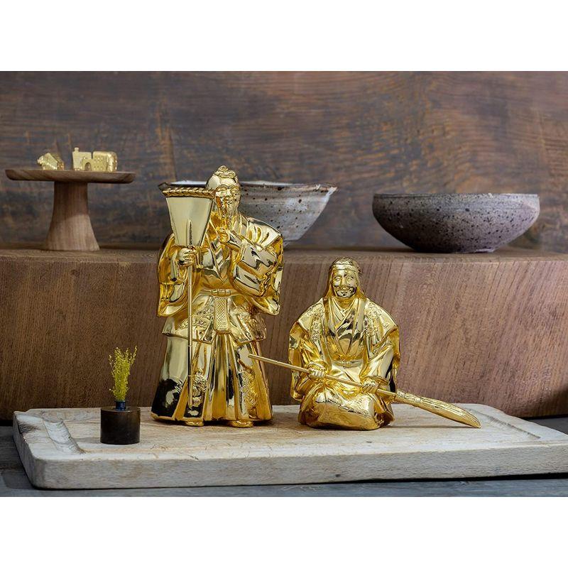 吉祥 高砂 （金メッキ/24金）＿置物 能 相生松 長寿 夫婦円満