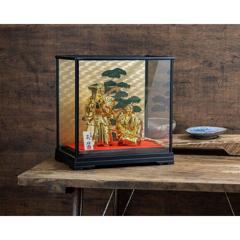 吉祥 高砂 （金メッキ/24金）＿置物 能 相生松 長寿 夫婦円満 高岡銅器