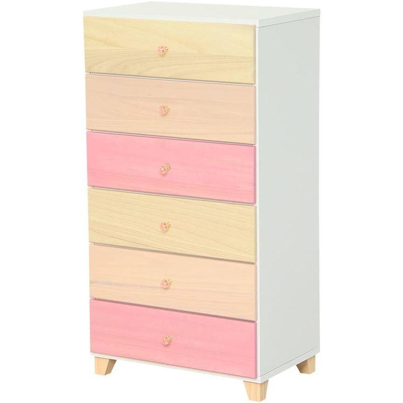 オシャレに可愛く収納 リビング用ハイチェスト 6段 幅60cm 天然木（桐）日本製｜petora-ペトラ- CLASSE モルティ 120ドロワー チェスト レグナテック 北欧 おしゃれ モザイク ウォールナット無垢材 楢材 オーク材 天然木 ブラック脚 金属脚 脚付き