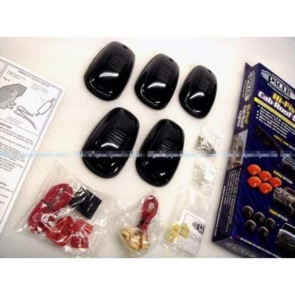 PACER製 HiFive Cab Roof Lights LED付き ルーフマーカー ダッジ RAMスタイル (スモークレンズ) コンプ